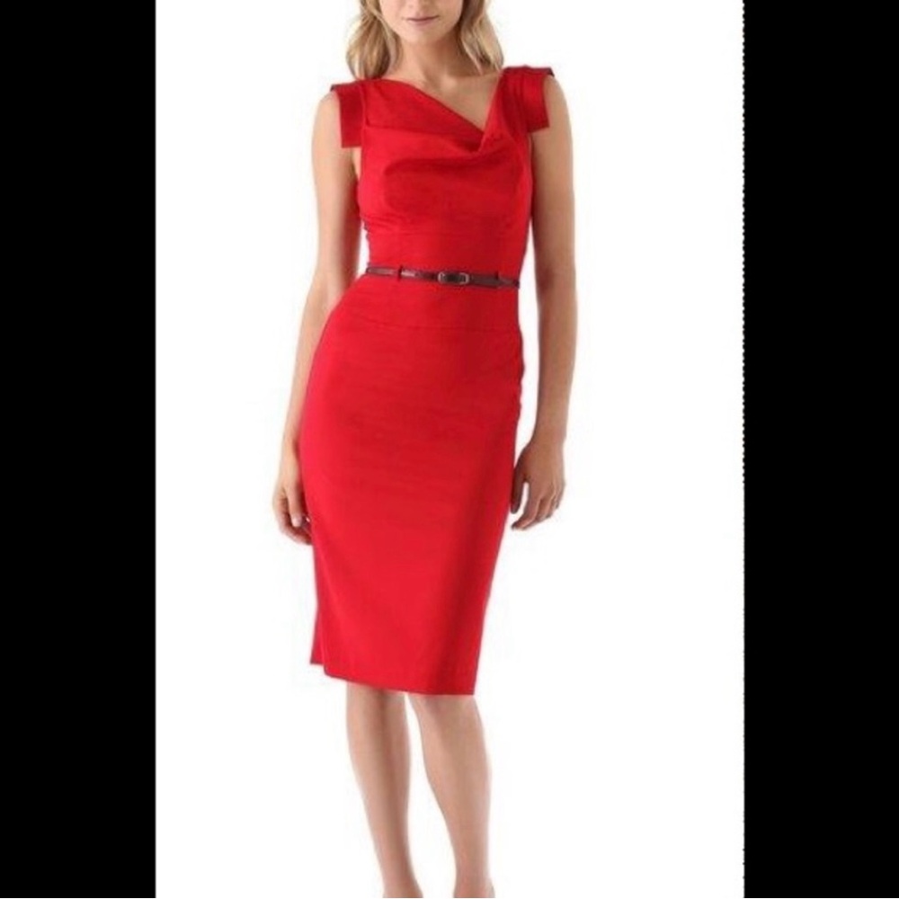 Black Halo Jackie O Lined Sleeveless Sheath Dress Women’s Size 14 Red